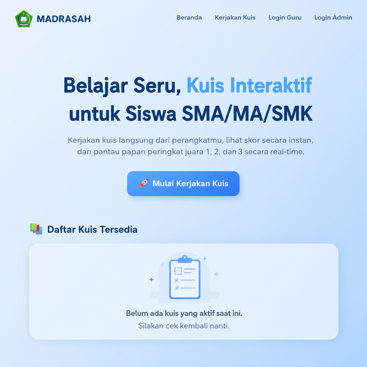 SOURCE CODE APLIKASI KUIS ONLINE